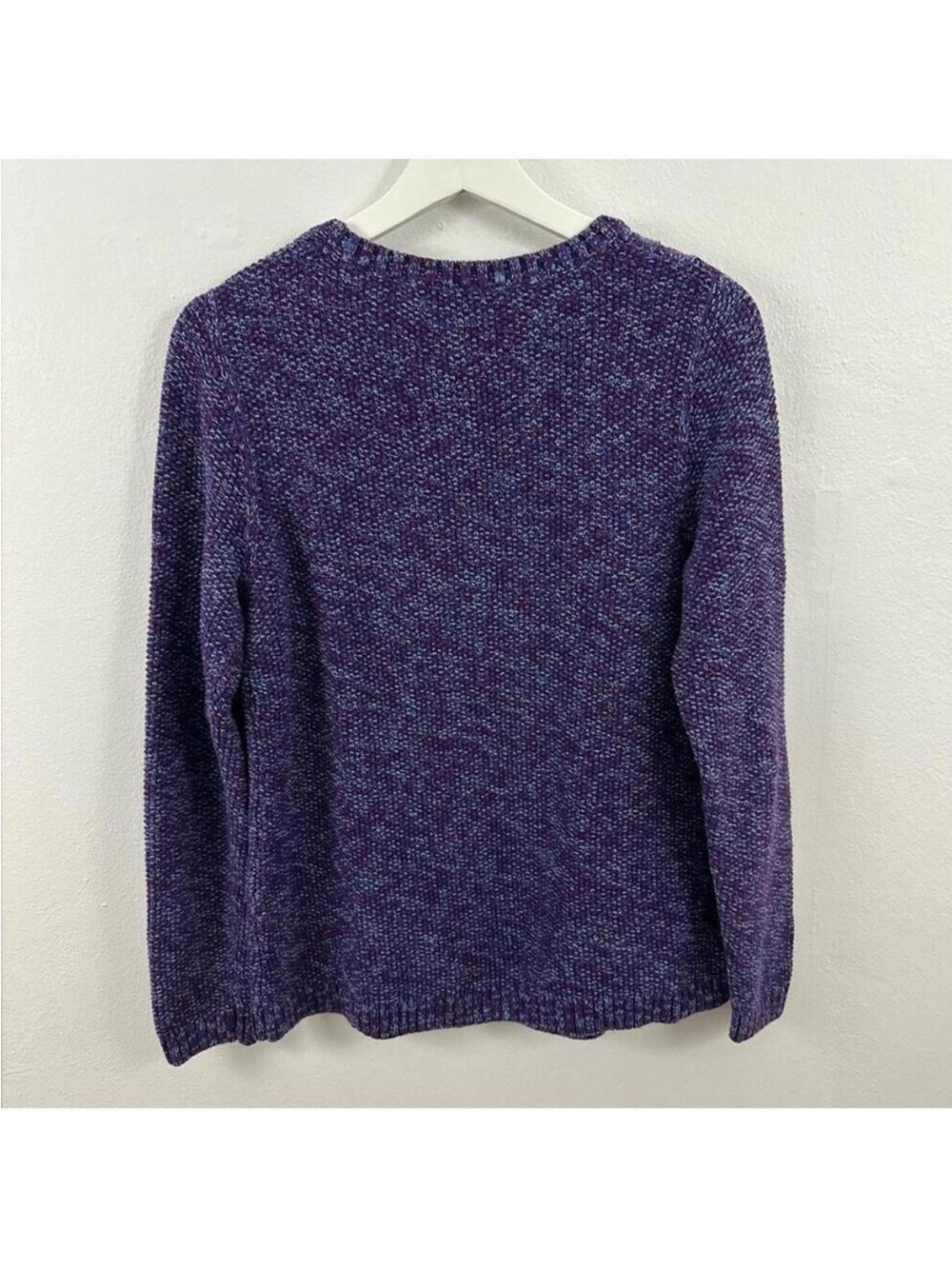 Talbots Women’s Purple Blue Cable Knit Long Sleeve Sweater Size S - Picture 2 of 5